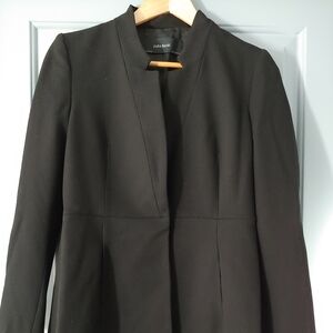 Black Blazer with Lapel Collar and Relaxed Fit